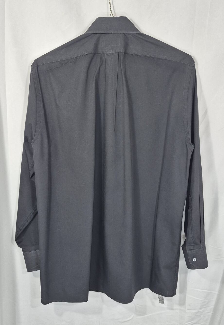 Van Heusen Mens Black Wrinkle Free Dress Shirt L Large 16 32 33 Poplin Button Up - Picture 2 of 7